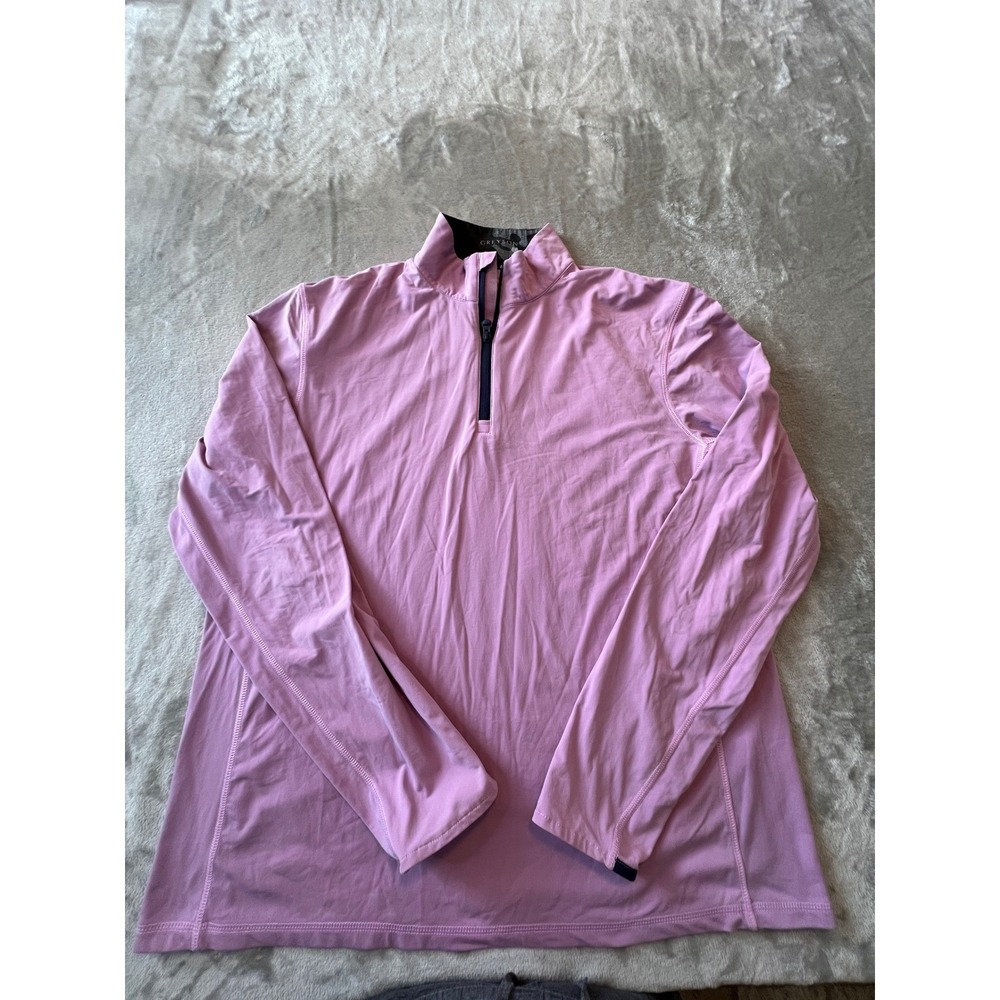 Greyson 1/4 Zip Pullover Mens Large Pink Performance Golf Long Sleeve Shirt
